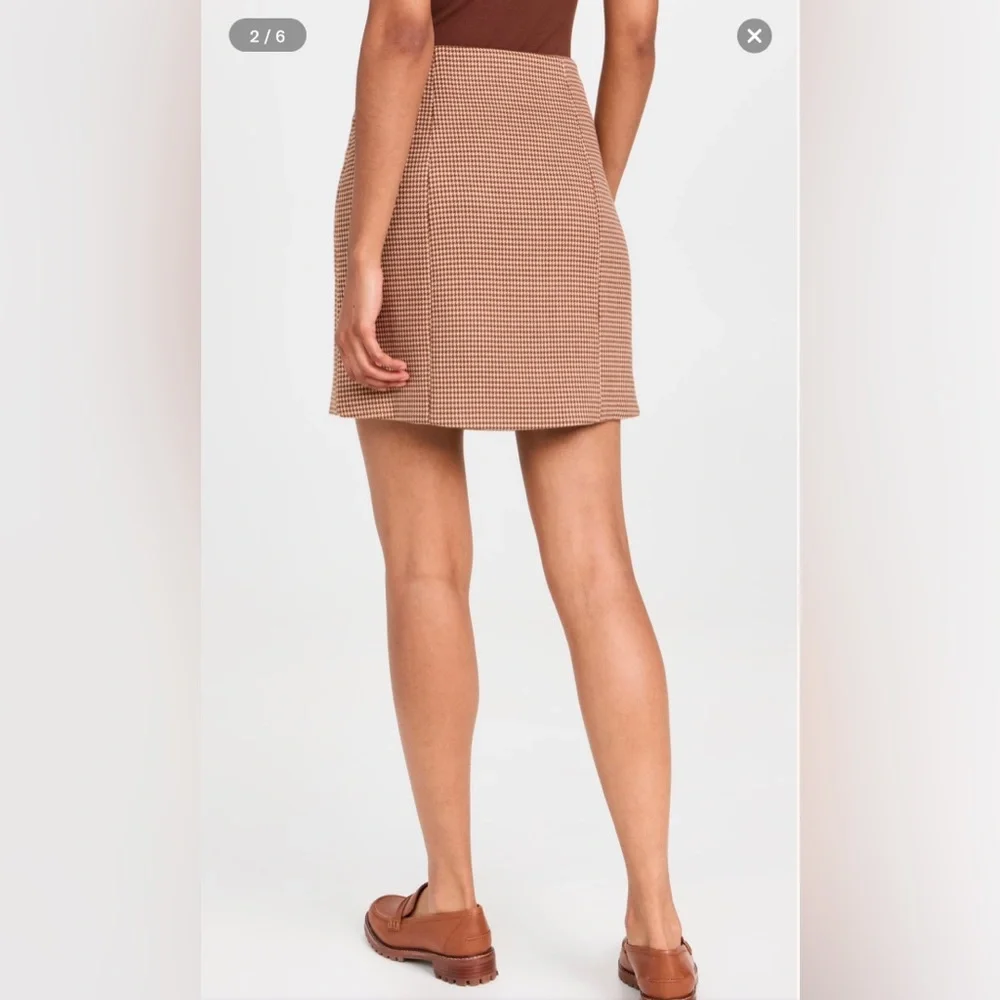 New! Favorite‎ Daughter The First Wife Miniskirt in Toffee Houndstooth Sz 8 $188